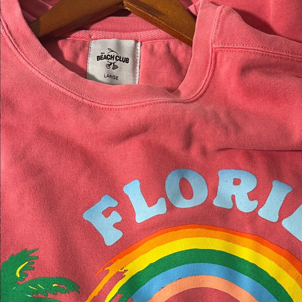 Pink 'Florida' Rainbow Graphic Long  Sleeve Woman’s Sweater
